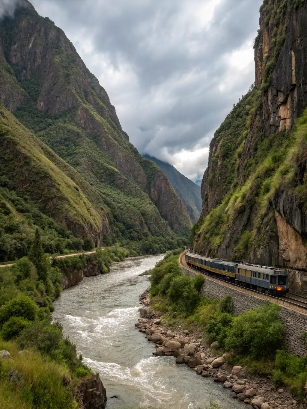 A picturesque view of the Flam Railway winding through the stunning Norwegian fjords, highlighting the scenic beauty and unique travel experience.